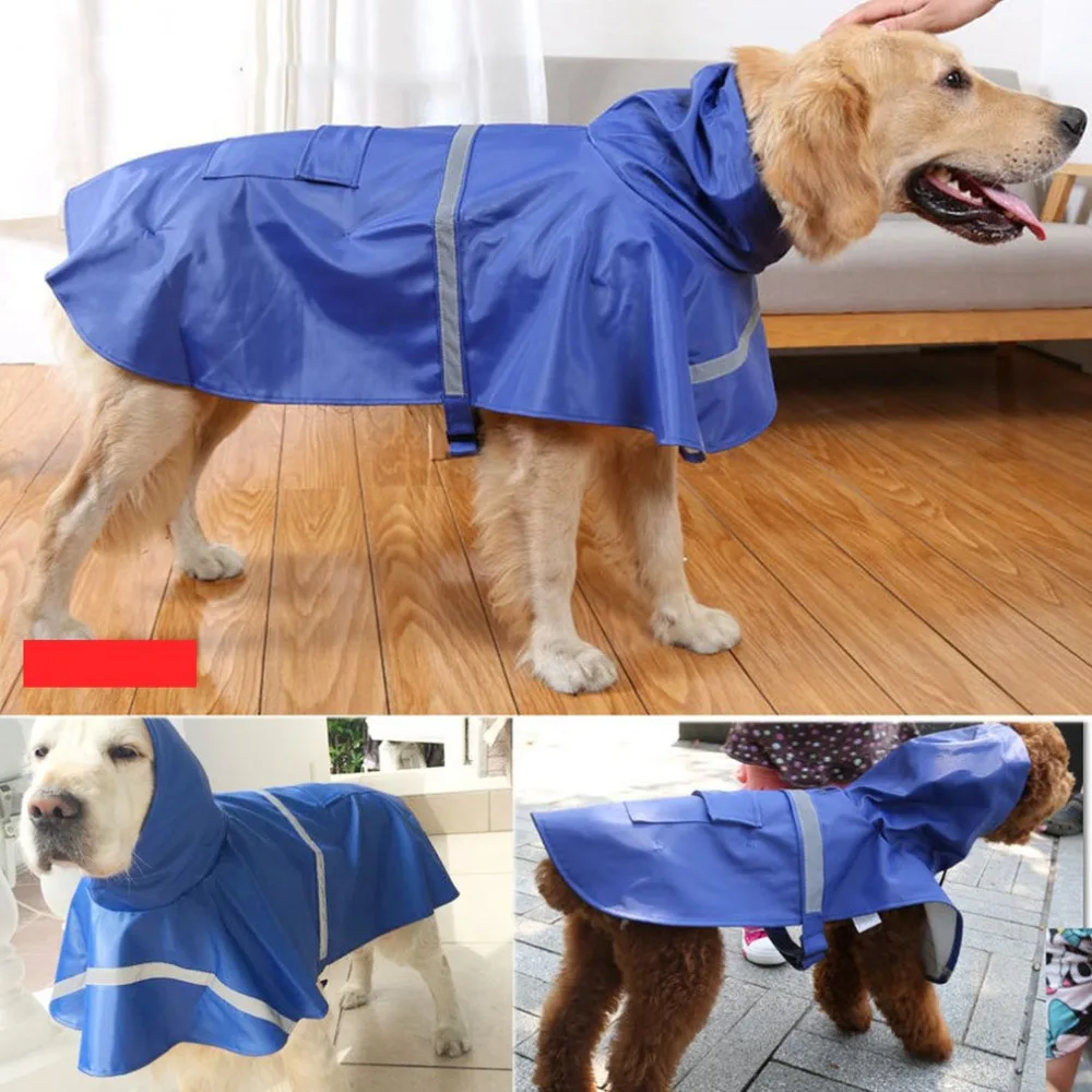 3 цвета водонепроницаемый дождевик для собак легкий дождевик пончо со светоотражающим плащ в полоску для собак большой размер защита от снега