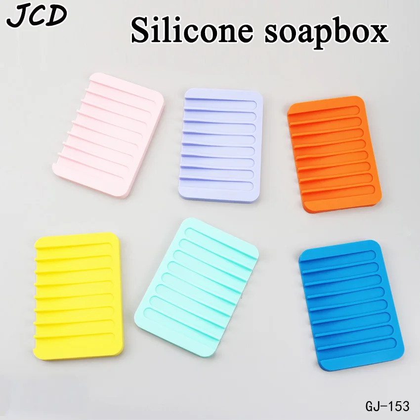 

JCD 1pcs NEW Bathroom Silicone Flexible Soap Dishes Storage Holder Soapbox Plate Tray Drain Creative Bath Tools