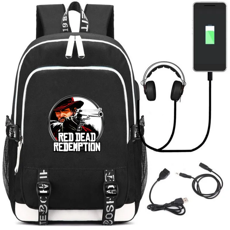 Style 10 Venom отличная игра рюкзак сумка рюкзак w/USB модный порт и замок/наушники Аниме Книга школьный ноутбук подарки - Цвет: Style 10
