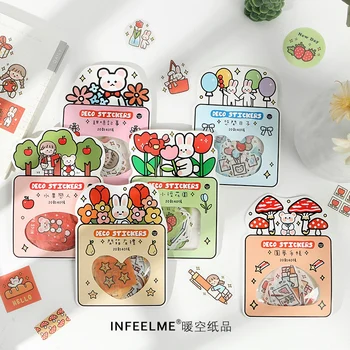 

Garden Fruits Girl Scrapbooking Stickers Aesthetic Paper Sticker Flakes Stationary Office Accessories Art Supplies