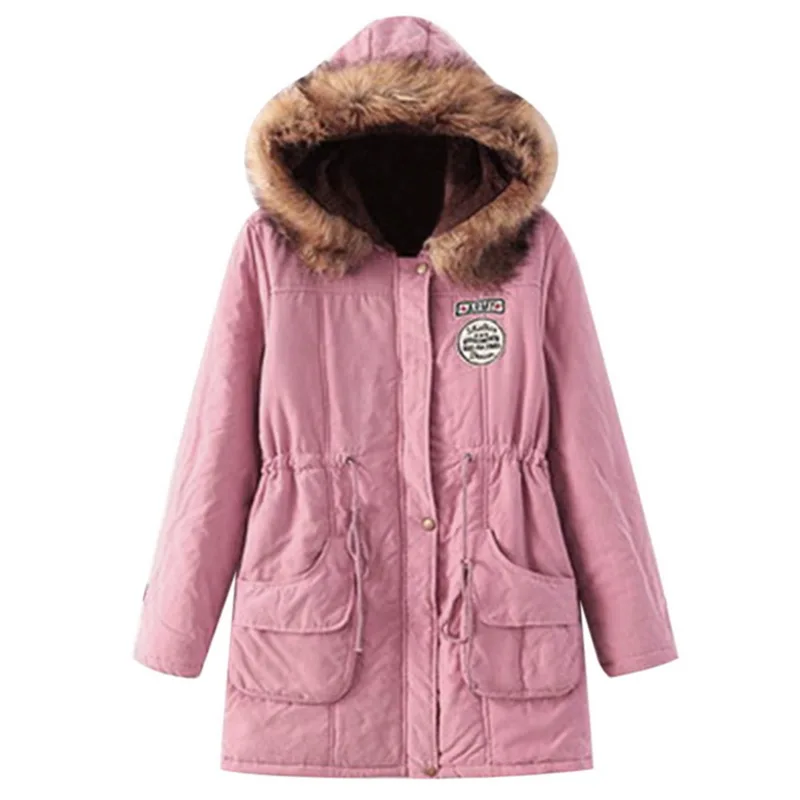 dark pink 1 Меховая куртка зимняя куртка женская теплая воротник тонкая молния верхняя одежда женская куртка на меху пальто размера плюс 3XLchaqueta mujer - Цвет: dark pink 1
