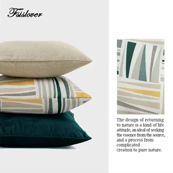 

FSISLOVER 2020 Modern Style Cushion Cover New Waist Pillowcase Green Print Nordic Home Decorative Pillow Cases decoracion hogar