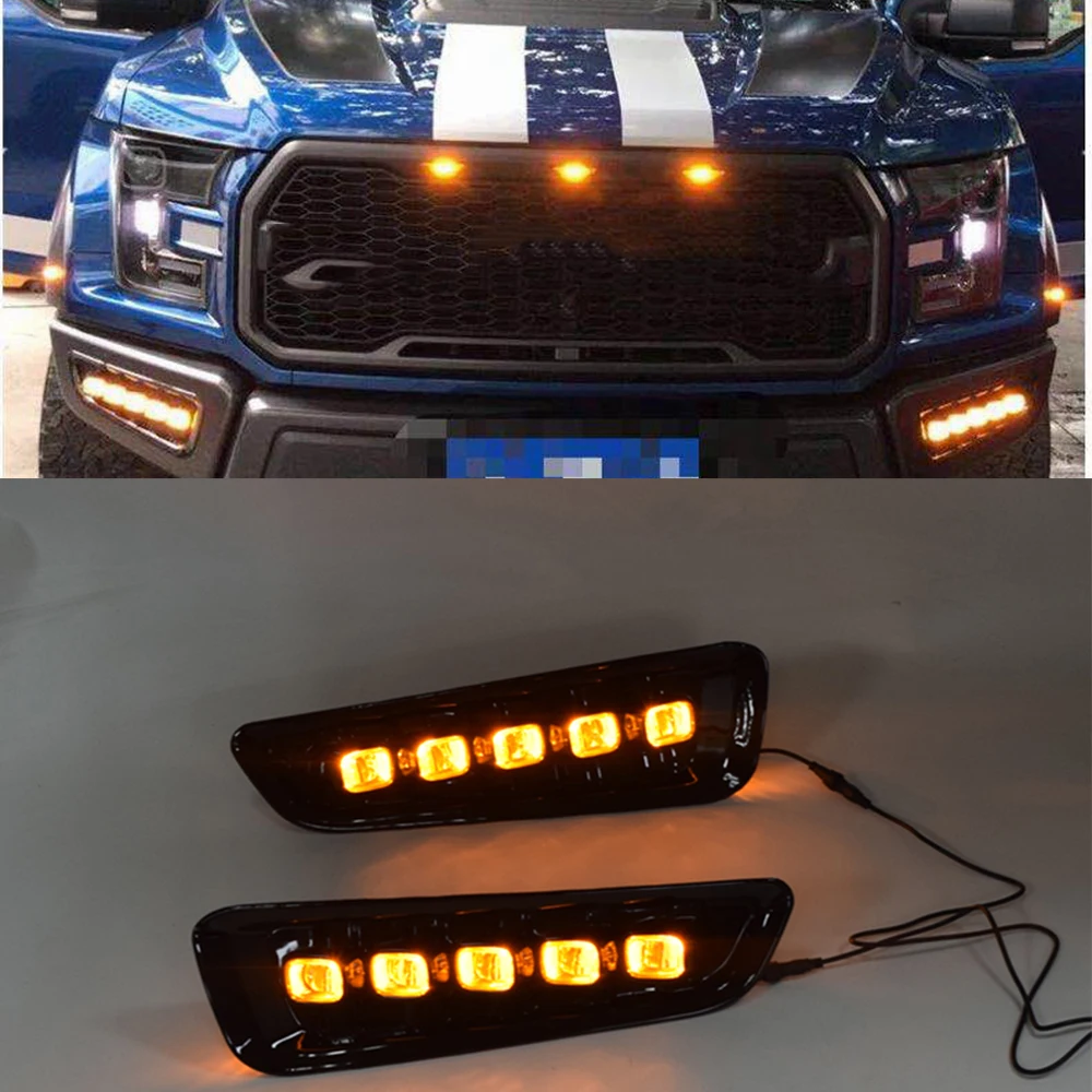 ECAHAYAKU светодиодный светильник дневной ходовой противотуманный s DRL для Ford F150 Raptor