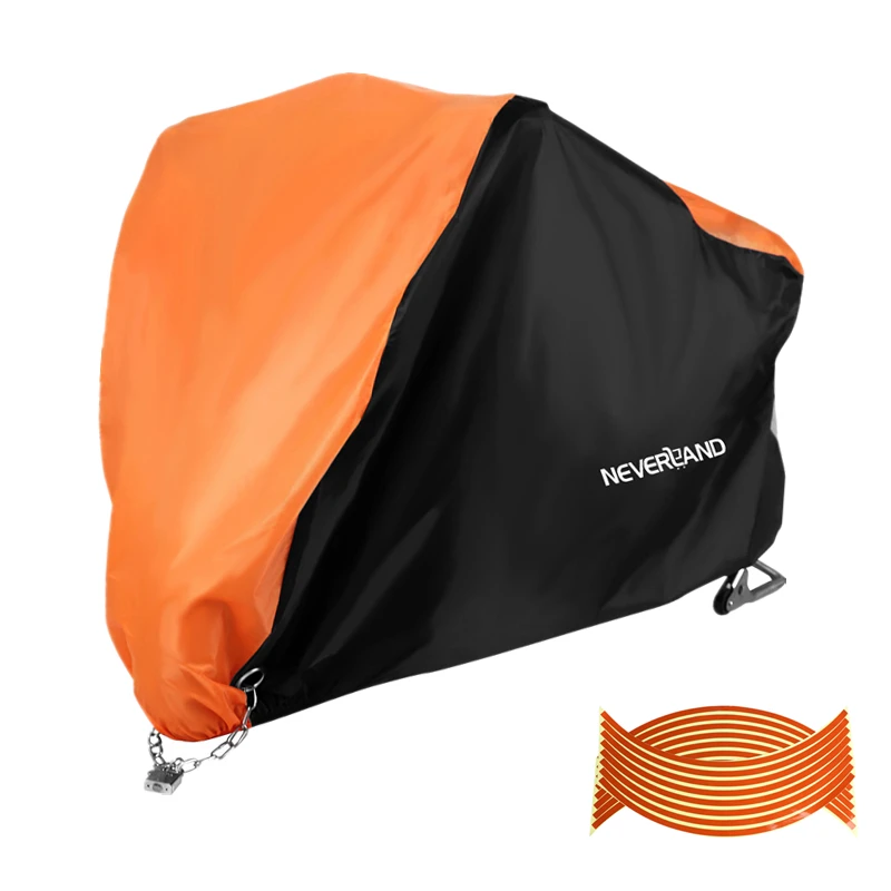 

190T Waterproof UV Dust Rain Proof Protector Cover Orange Motorcycle Covers All Season Outdoor Motorbike Rain Cover M-XXXL D50