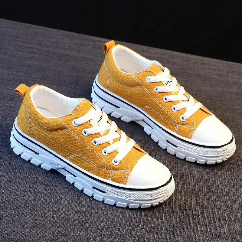 

Ms. 2019 New Autumn Canvas Shoes Mesh Sewing Thread, Sponge Cake with Shoes Students Low To Help Sneakers Women's Shoes