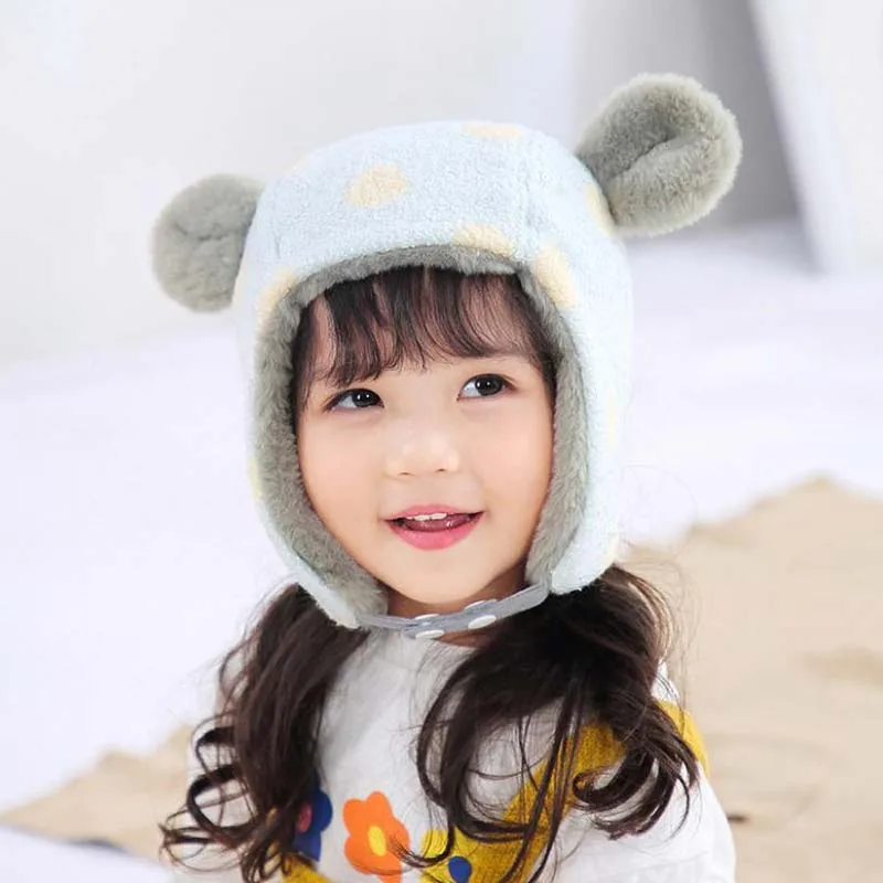 Doitbest 1 to 5 Years old Winter hat for kids Cashmere big ears boys Beanie Child fur hats kid girls Earflap Caps