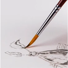 7 шт нейлоновые волосы деревянная ручка Акварельная кисть для рисования, ручка Набор для обучения Diy масляная Акриловая картина художественные Кисти