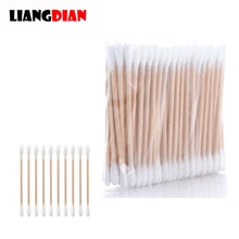 30 упаковок чистящие уши деревянные ватные палочки косметические ватные палочки Ушная головка здоровье макияж косметика чистые уши ватные палочки тампон