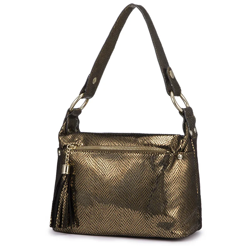 REALER женская сумка через плечо сумка из искусственной кожи дамские ручные сумки с сумки через плечо с бахромой для женщин tote - Цвет: Bronze