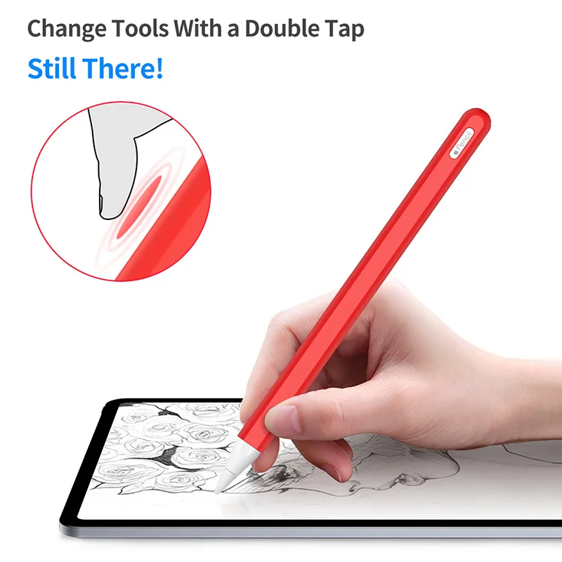 1 шт., силиконовый чехол-держатель для карандашей Apple Pencil 2, подставка-держатель для iPad Pro, стилус, защитный чехол, нескользящий