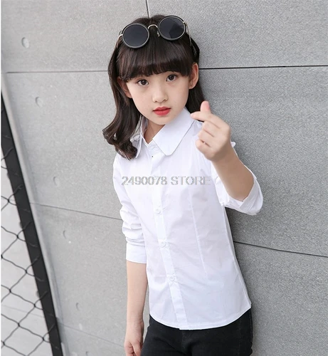 소년 소녀 음성 콘테스트 100% 면 셔츠 어린이 정장 셔츠 청소년 학교 공연 유니폼, 4-16 세 파티 베스티도 2
