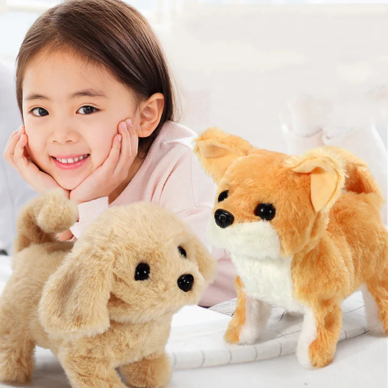 Реалистичные Тедди моделирование чучела собаки Smart Call ходьбы электрическая