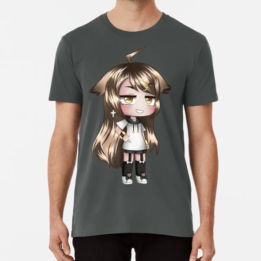 Темно-серый Yamasaki-san-Gacha/футболка для правки, yamasaki gacha bamboobanana, милая аниме-девушка - Цвет: Темно-серый