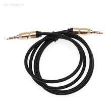 Jack Audio Cables Jack 3 5 mm Male to Male Cloth Audio Aux Cable For Car Headphone Speaker 4 pole Wire Line Aux Cord 500pcs lot