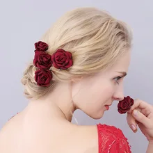 Tipburn атласная роза невесты шпилька Up-do u-образная шпилька аксессуары для волос цветочный головной венок красный Многоцветный Экспорт горячая Распродажа