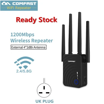 

COMFAST 1200Mbps CF-WR754AC Wireless WiFi Extender 2.4&5Ghz Dual Band Repeater Signal Booster with 4 Ethernet AntennasDIFODA