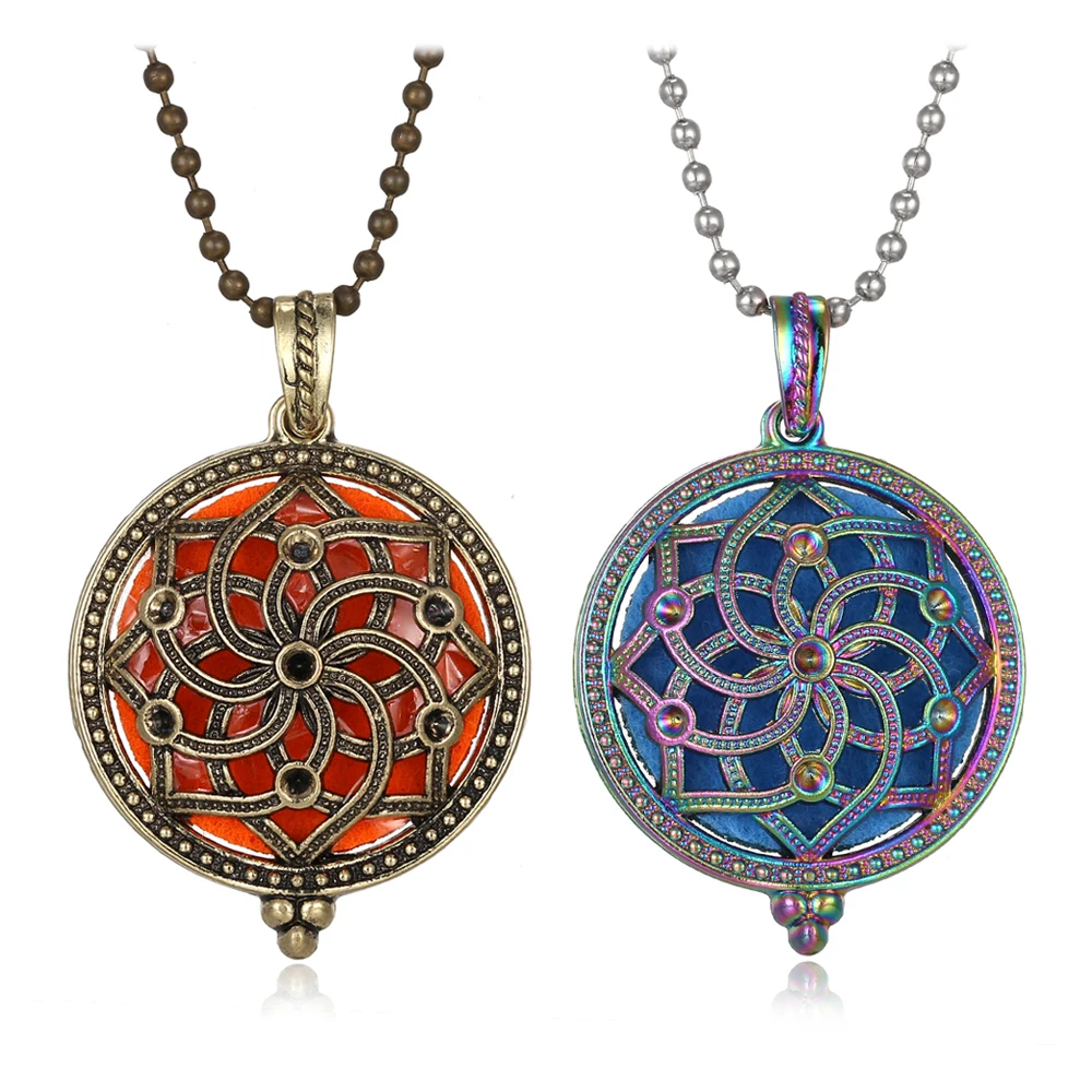 

2019 New Dream Catcher Aroma Diffuser Necklace Open Locket Pendant Essential Oil Diffuser Aromatherapy Locket Necklace with Pad