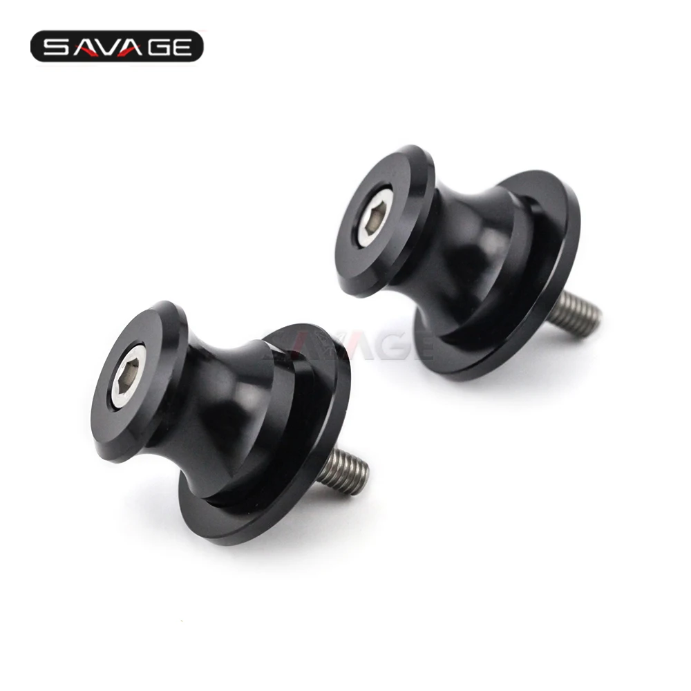 Black Маятник Катушки слайдер для Aprilia RSV4 RSV1000/R Caponord 1200 Dorsoduro 750 Shiver Tuono 1000/R V4R мотоцикл стенд винт M6 - Цвет: Black