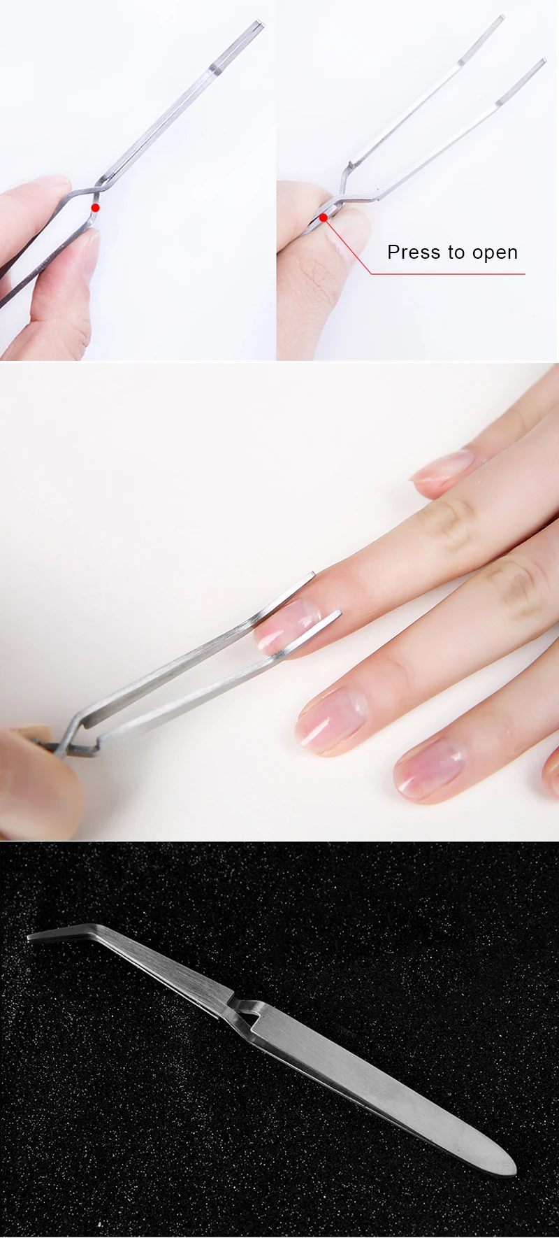 Nail Action нержавеющая сталь tweezers Cross Nail стильная клипса инструменты для маникюра формирующий Пинцет акриловый УФ гель кривая фиксированная Щепка