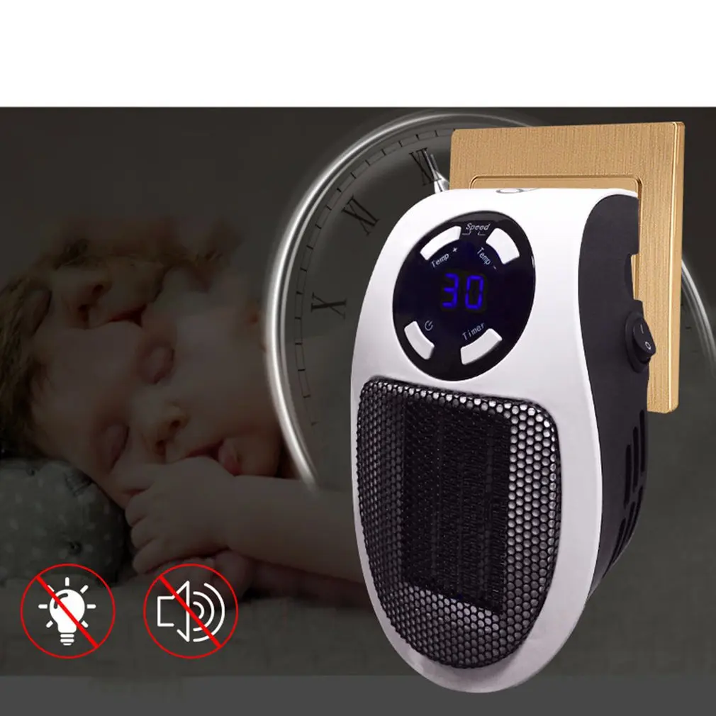 Light And Easy To Use Just Plug It Into The Socket Portable Electric Heater Fan Timing Air Warmer Wall-mounted Led Heater