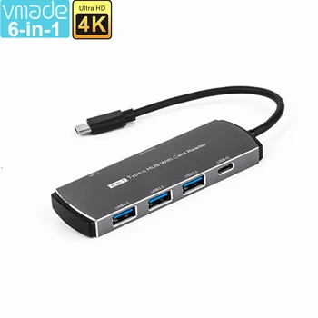

Type-C HUB to USB 3.0 HUB with TF SD Reader Slot PD forMacBook Pro/Air/Huawei Mate USB-C 3.1 Splitter Port USB-C HUB