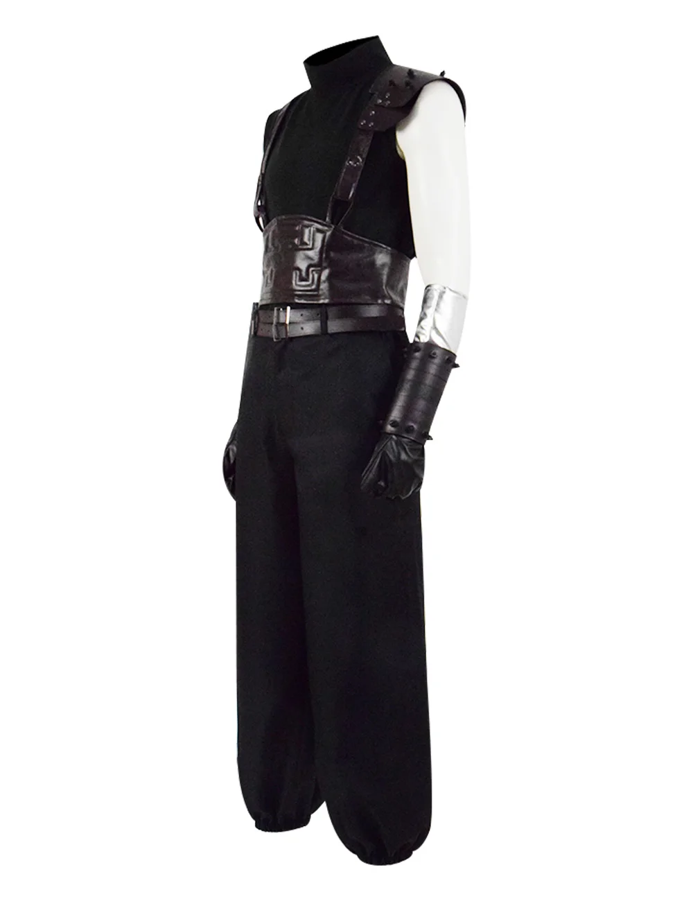 Cossky Cloud Strife косплей костюм мужской черный Pu боевой костюм