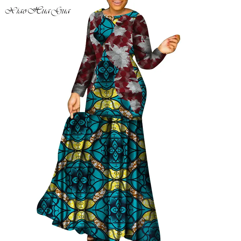 Новые африканские платья для женщин dashiki vetement femme рубашка в африканском стиле bazin riche ankara Большие размеры вечерние длинные платья wy5265
