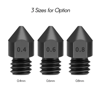 

3pcs Hardened Steel Nozzles for 1.75mm filament for Creality Ender 3/CR-10/CR-10S Pro/TEVO 3D Printer Hotend Extruder