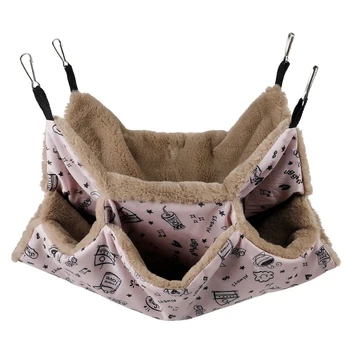 

Small Pet Bed Hamster Hammock Three Layer Hammock Hamster Hanging Bed Cage For Ferret Squirrel Pet Warm Hanging Nest