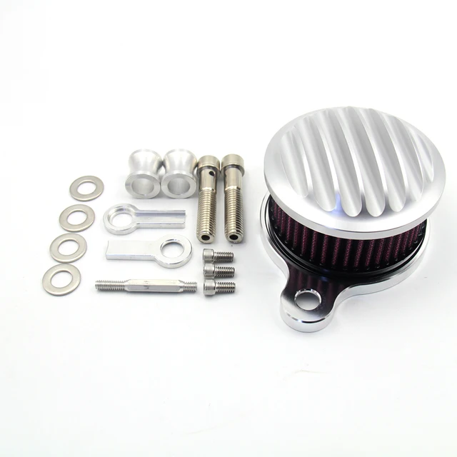 Motorcycle Air Cleaner Intake Filter System Aluminum For Harley-Davidson Sportster 883 1200 1991-2016 Iron 883 2009-2016 Silver
