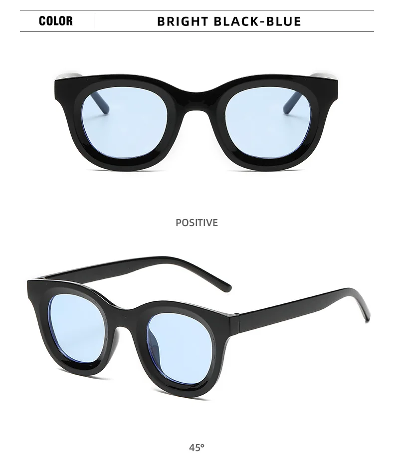 2021 Simple Retro Yellow Lens Round Sunglasses For Women Brand Designer Plastic Small Frame Concave Sun Glasses Men Unisex Cute big frame sunglasses