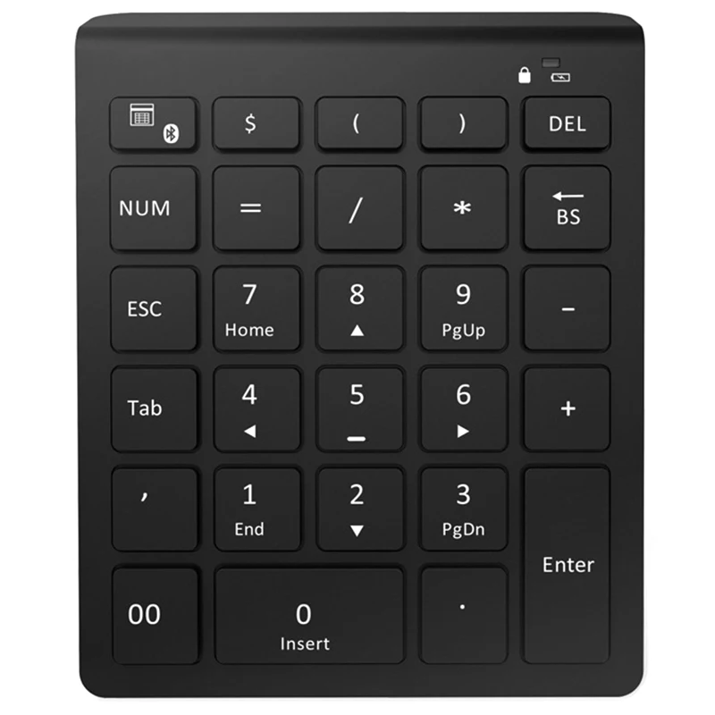 28 Keys Wireless Numeric Keypad Mini Numpad with More Function Keys Digital Keyboard for PC Accounting Tasks(2.4G