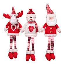 1 шт. длинноногий Санта Клаус снеговик лося Рождество сидя украшение Куклы Мягкие плюшевые игрушки на год Рождество