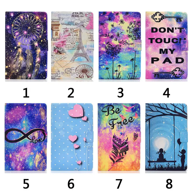 Tower Painted Case For samsung galaxy tab A 8.0 SM-T290 SM-T295 T295 T297 Cover Funda Tablet Flip Stand Shell Coque+Gift