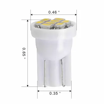 

Pack Car lights 10Pcs T10 8SMD LED White 180 degree Cluster Gauge Lamp