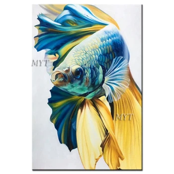 

Newest Design Fish Animal Oil Painting Canvas Art Hand Painted Wall Decor Canvas Modern High Quality Unframed Paintings