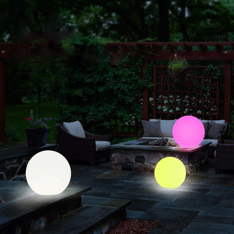 Светодиодный садовый декоративный ландшафтный светильник с шариком и пультом дистанционного управления RGB красочный водонепроницаемый светодиодный светильник для лужайки в бассейне для рождества и праздника