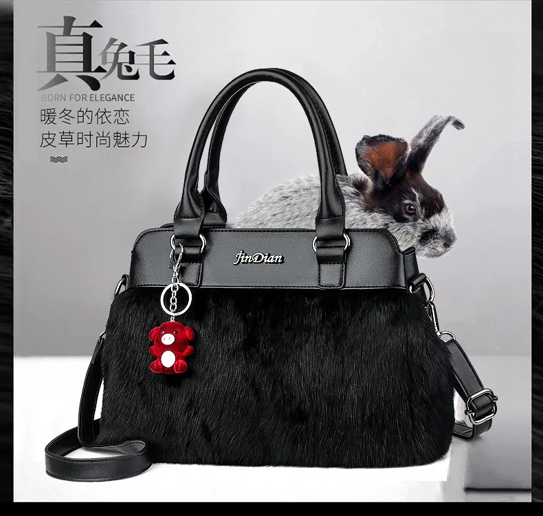 

2019 Autumn And Winter New Style Rabbit Fur mao bao Crossbody Bag Women's Handbag Women's Versitile Fashion Fashion Sheepskin Jo