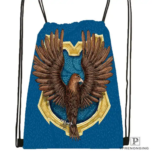 Drawstring Backpack Custom hufflepuff-@ 03-походная сумка на шнурке милый рюкзак для детей(черная спинка) 31x40 см#180611-03-127 - Цвет: Drawstring Backpack