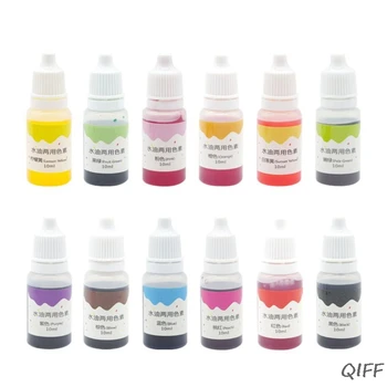 

12 Pcs/set DIY Baking Plastic Clay Water Oil Dual-use Epoxy Pigment