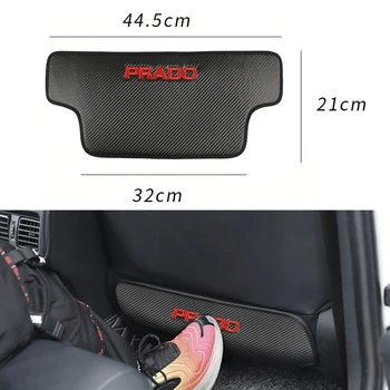 

Carbon fiber Car Anti-kick Mat Auto Seat Back waterproof Protector Cover pad for Toyota Prado Car stickers Accessories
