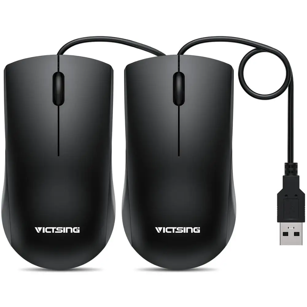 VicTsing PC156 проводная мышь оптическая USB эргономичная компьютерная мышь 1200 dpi Обе руки нормальные мыши для ноутбука Mac PC рабочего стола - Цвет: 2PCS Wired Mouse