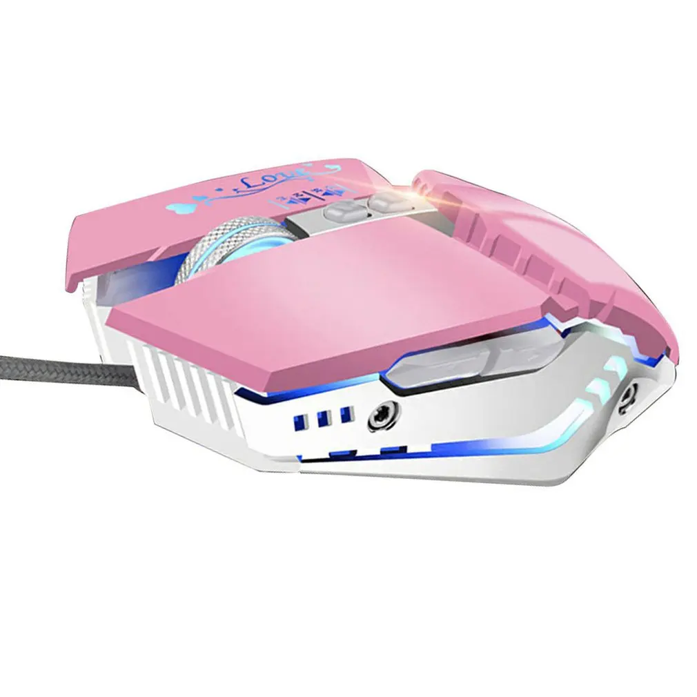 Механическая металлическая мышь для макросъемки, Usb светильник, игровая мышь Rgb, аксессуары для компьютера - Цвет: Colorful