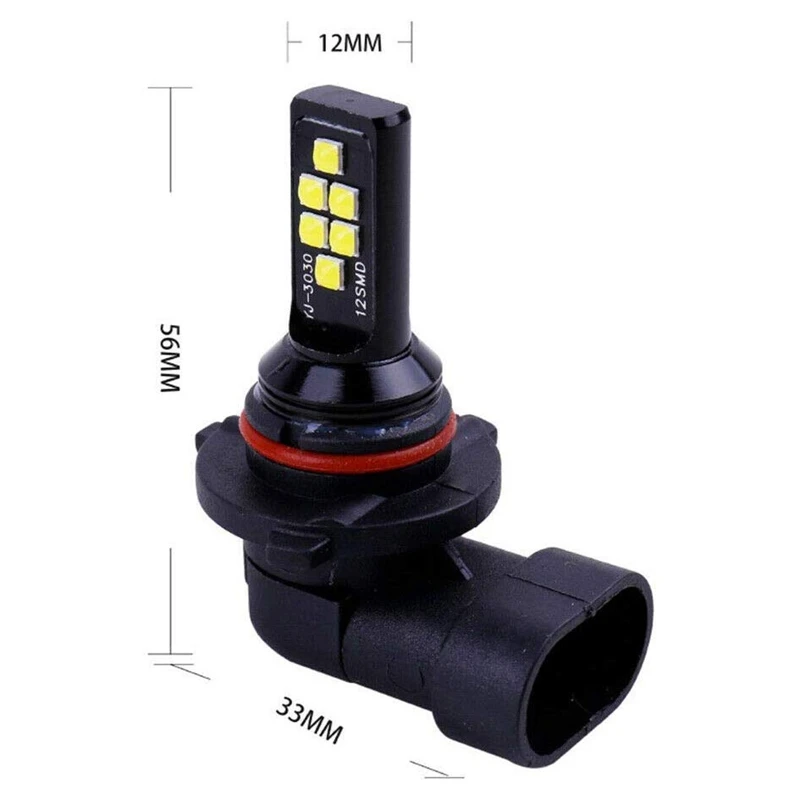 2X HB4 9006 светодиодный противотуманный светильник, передовая 3030 SMD дневная ходовая лампа DRL, холодный белый 6000K