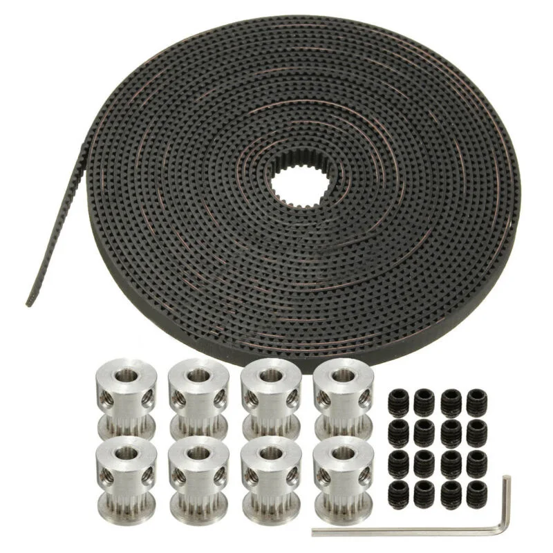 Aluminum GT2 Timing Belts+20T 5mm Bore Pulley Parts For 3D Printer RepRap Prusa 