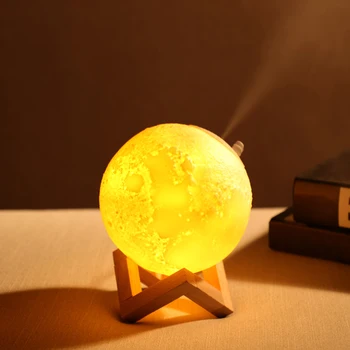 

3D Moon Lamp LEDs Humidifier New Diffuser Aroma Essential Oil USB Humidificador 880ML Night Light