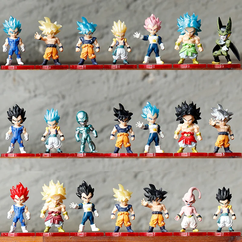 Dragon Ball Z Super Saiyan Goku Vegeta Trunks Majin Buu Cell Son Goku Mini PVC Action Figure Toy Model Doll Kids Gifts action figure cartoon toys