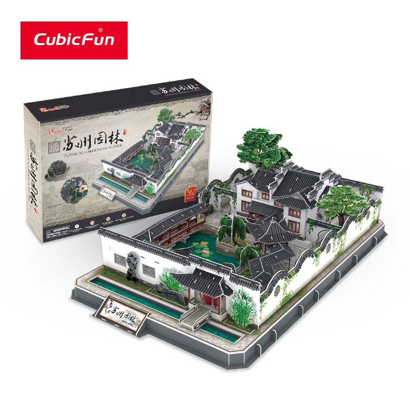 

CubicFun 3D Building Paper Model Puzzle China Suzhou Garden Children 8+Years DIY Creative Assembly Educate Adult Jigsaw Toy Gift