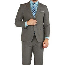 Grey Men Suits Double Breasted 2 Pieces(Jacket+Pants) Peaked Collar Slim Fit Suits for Wedding Dinner Party Tuxedos
