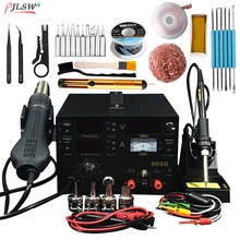 909D паяльная станция 220 В 700 Вт горячего воздуха пистолет станция+ паяльник+ источник питания постоянного тока 3в1 электрическая паяльная станция
